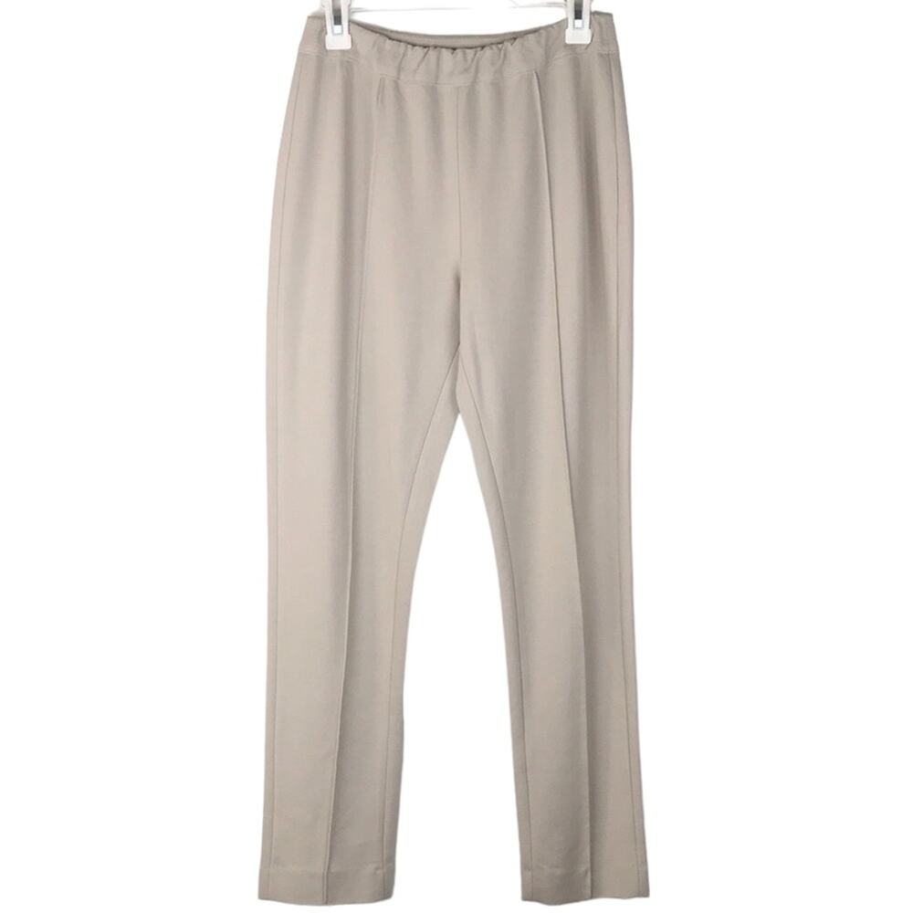 Soft Surroundings Pull On Pants High Rise Ponte Princess Seam Cream Size Small